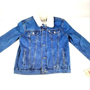 Levi's Silver Tab Trucker Jacket Sherpa Collar Kids Large 12-13 years
